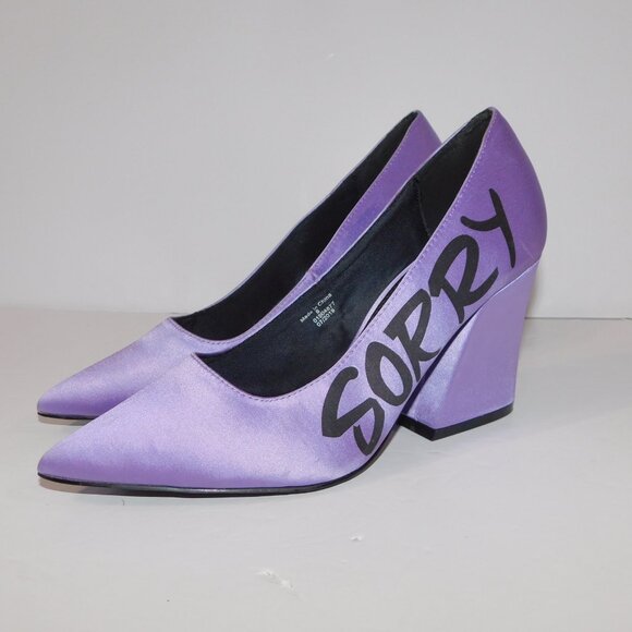 ASOS Design Sorry Not Sorry Block Heel Court Shoes Lilac Purple Women 6 - Picture 3 of 11